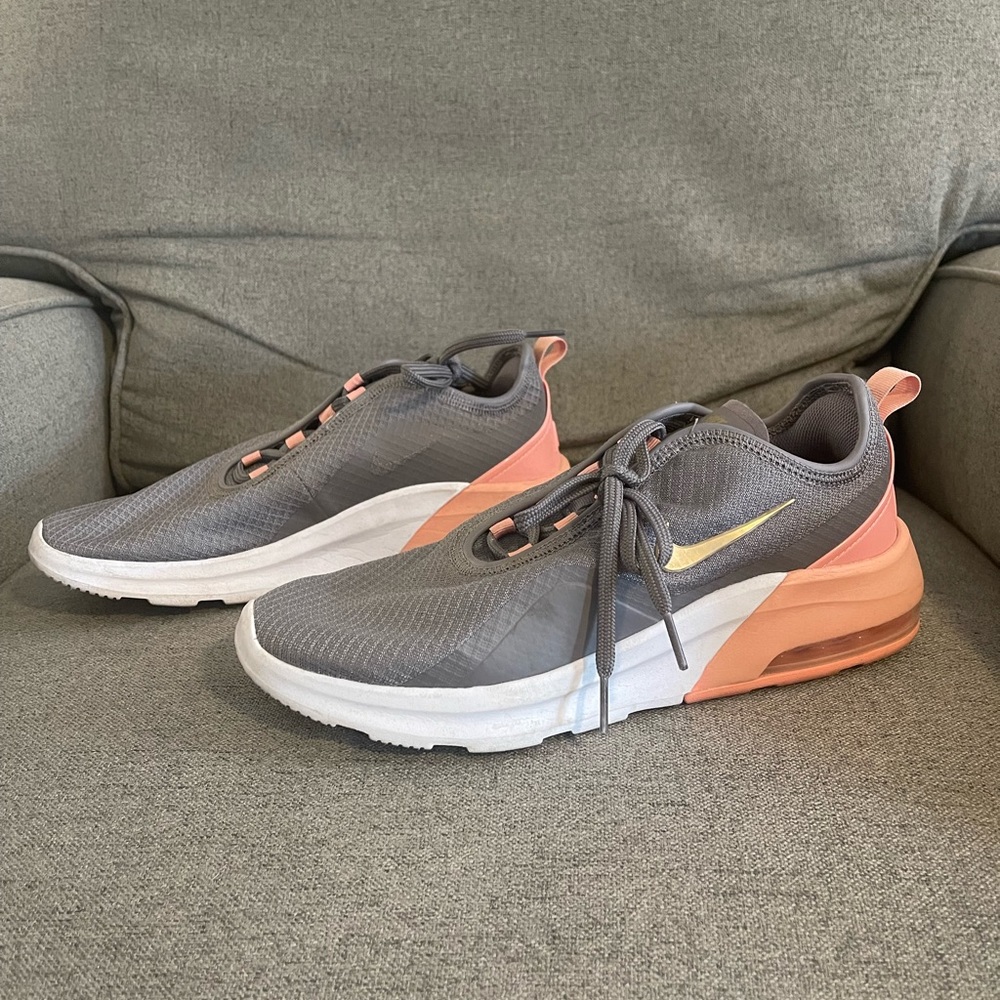 Nike sneakers with coral and gold details